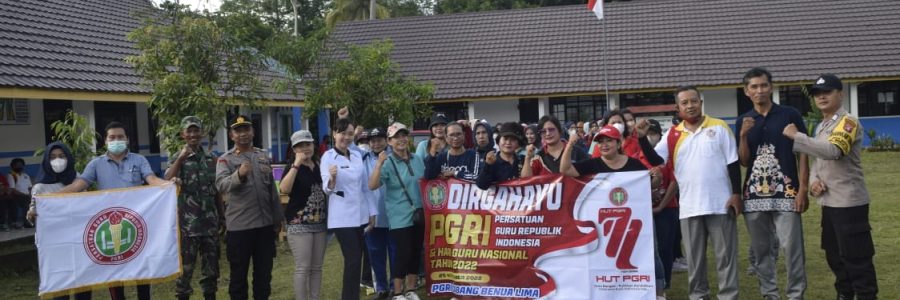 PGRI Cabang Kecamatan Benua Lima Gelar Senam Bersama dan Jalan Santai